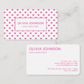 Pink Love Hearts Alle Professions Visitekaartje (Voorkant / Achterkant)