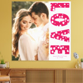 Pink Love Hearts Couples Foto Valentijns Canvas Afdruk (Insitu (Woonkamer))