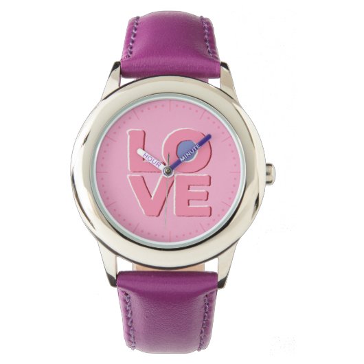 Pink LOVE -  Horloge (Voorkant)