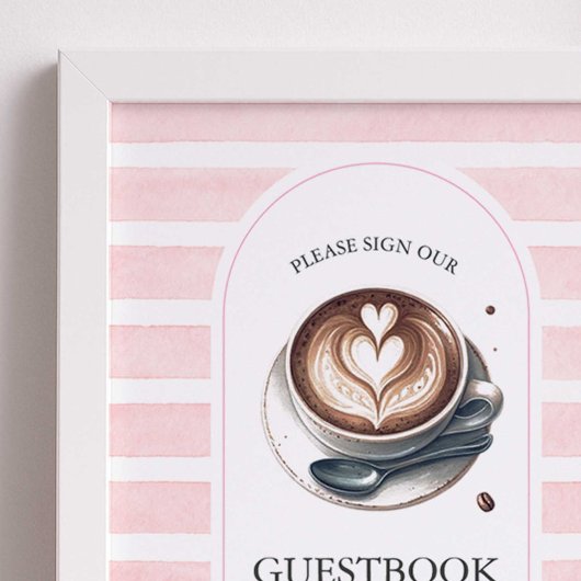 Pink Love is Brewing Vrijgezellenfeest Guest Book  Poster