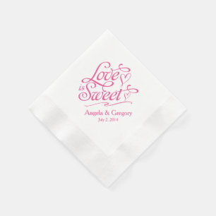 Pink Love is een zoet Snoep Dessert Buffet bruilof Servetten