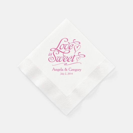 Pink Love is een zoet Snoep Dessert Buffet bruilof Servetten (Hoek)