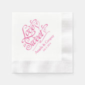 Pink Love is een zoet Snoep Dessert Buffet bruilof Servetten (Voorkant)