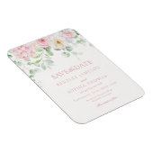 Pink Love is in Bloom Floral Save the Date Kaart Magneet (Rechterzijde)