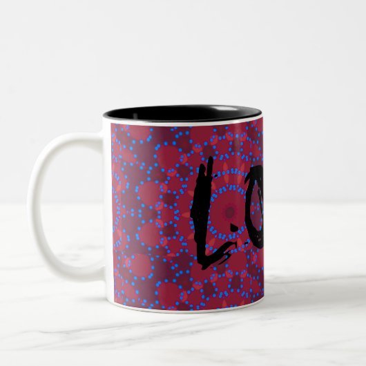 PINK LOVE KLEUR BLACK BLUE Two-Tone COFFEE MOK (Links)