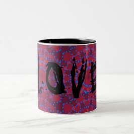 PINK LOVE KLEUR BLACK BLUE Two-Tone COFFEE MOK