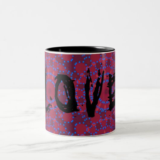 PINK LOVE KLEUR BLACK BLUE Two-Tone COFFEE MOK (Center)
