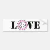 Pink Love Peace Hearts Bumpersticker (Voorkant)