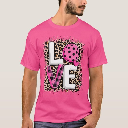 Pink Love Pickleball Schattige Pickleball Lover Le T-shirt (Voorkant)