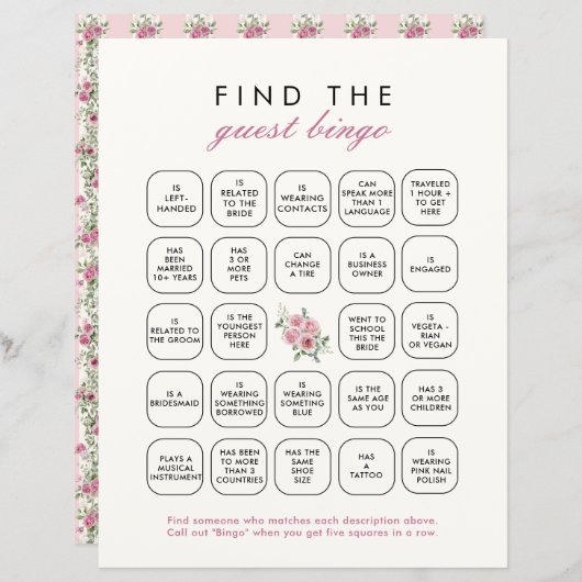 Pink Love Shack Finance Vind het gast bingospel (Voorkant / Achterkant)