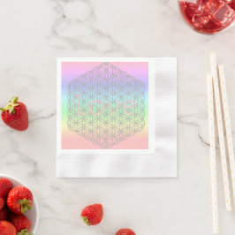 Pink Love Silver Mandala Wedding Servet