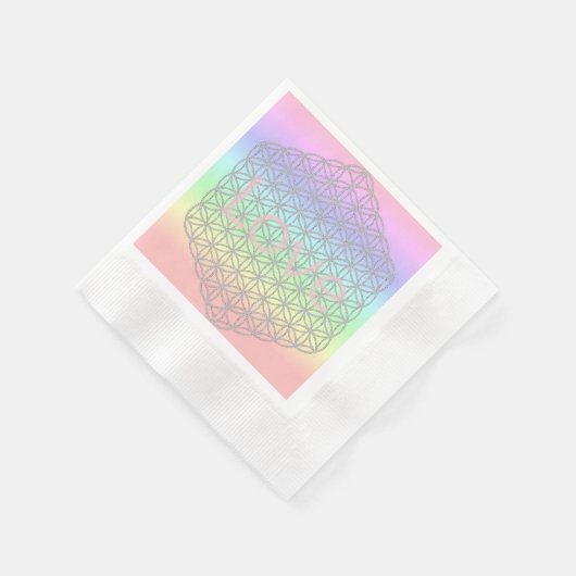 Pink Love Silver Mandala Wedding Servet (Hoek)