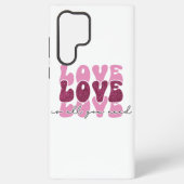 Pink "Love" Stacked Bubble Font Samsung Galaxy Hoesje (Achterkant)