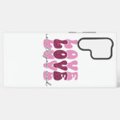 Pink "Love" Stacked Bubble Font Samsung Galaxy Hoesje (Achterkant horizontaal)
