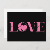 Pink Love Text Valentine's day Briefkaart (Voorkant / Achterkant)