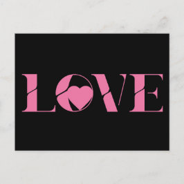 Pink Love Text Valentine's day Briefkaart