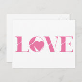 Pink Love Text Valentine's day Briefkaart (Voorkant / Achterkant)