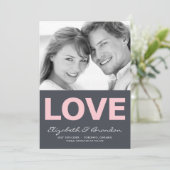 Pink Love Typography Bewaar de datumfoto Save The Date (Staand voorkant)