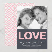 Pink Love Typography Bewaar de datumfoto Save The Date (Voorkant / Achterkant)