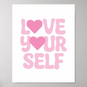 Pink Love Yourself Quotes Poster (Voorkant)