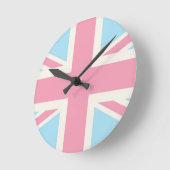 Pink Lovely Classic Union Jack British (UK) Vlag Ronde Klok (Hoek)
