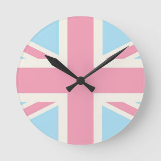 Pink Lovely Classic Union Jack British (UK) Vlag Ronde Klok