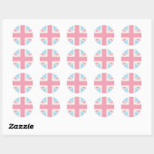 Pink Lovely Classic Union Jack Britse (UK) vlag Ronde Sticker (Vel)