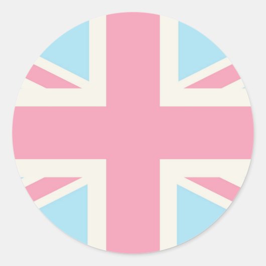 Pink Lovely Classic Union Jack Britse (UK) vlag Ronde Sticker (Voorkant)