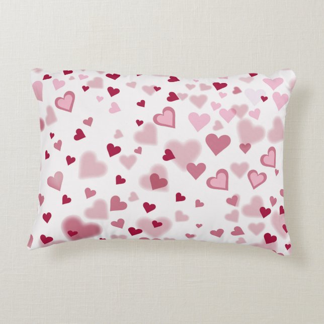  Pink Lovely Hearts Pattern  Accent Kussen (Achterkant)