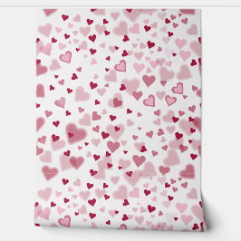 Pink Lovely Hearts Pattern Behang