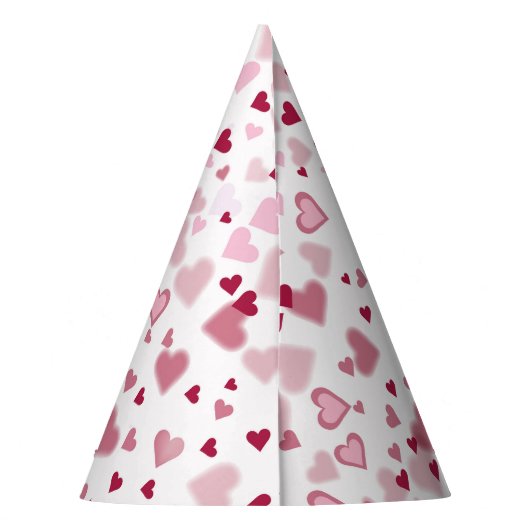 Pink Lovely Hearts Pattern Feesthoedjes (Achterkant)