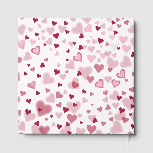  Pink Lovely Hearts Pattern  Gastenboek (Achterkant)