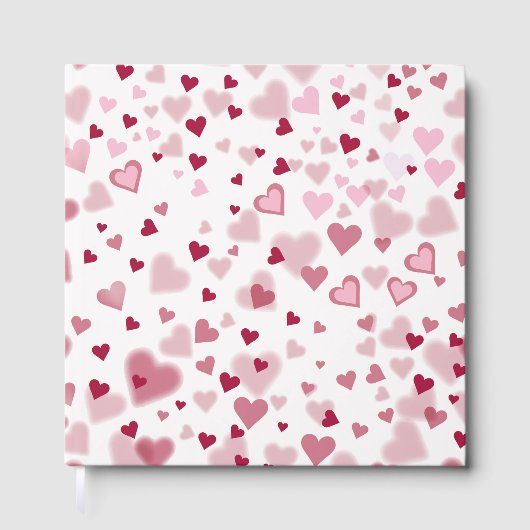  Pink Lovely Hearts Pattern  Gastenboek (Voorkant)