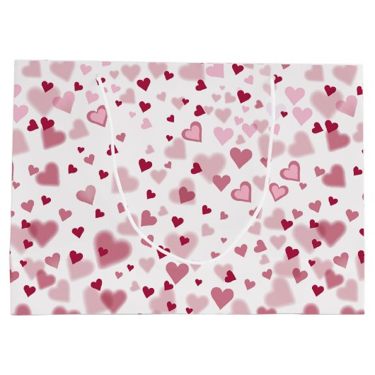  Pink Lovely Hearts Pattern  Groot Cadeauzakje (Achterkant)