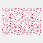 Pink Lovely Hearts Pattern Inpakpapier Vel (Voorkant 3)