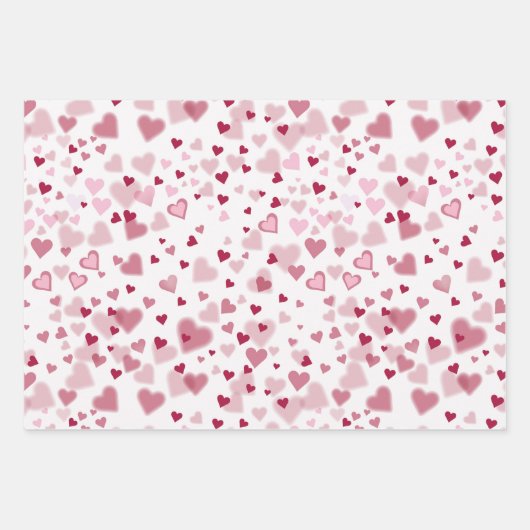 Pink Lovely Hearts Pattern Inpakpapier Vel (Voorkant)