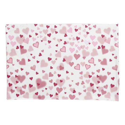 Pink Lovely Hearts Pattern Kussensloop (Voorkant)