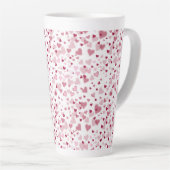 Pink Lovely Hearts Pattern Latte Mok (Rechterhoek)