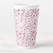 Pink Lovely Hearts Pattern Latte Mok (Voorkant)