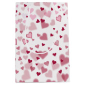  Pink Lovely Hearts Pattern  Medium Cadeauzakje (Voorkant)