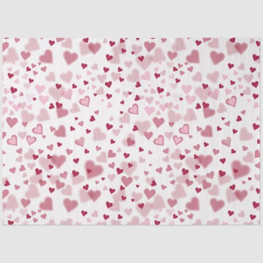  Pink Lovely Hearts Pattern  Tissuepapier (Voorkant)