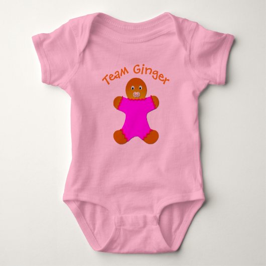 Pink Lucky Team Ginger voor Fun Ginger en Redheads Romper (Voorkant)
