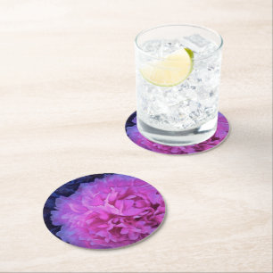 Pink Lush Peony Flower Ronde Kartonnen Onderzetter