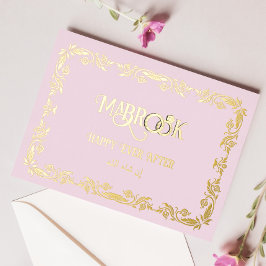 Pink Mabrook je bent getrouwd Groet Folie Feestdagen Briefkaart