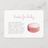 Pink Macaron Baby Shower Books Enclosure Card Informatiekaartje (Voorkant)