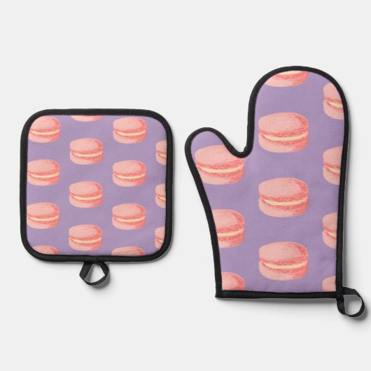 Pink Macaroons Ovenwant & Pannenlap Set (Voorkant)