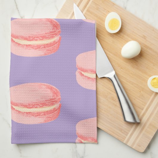 Pink Macaroons Theedoek (Quarter Fold)