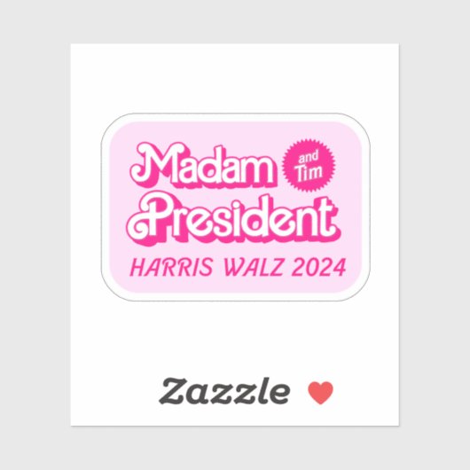 Pink Madam President en Tim Sticker (Vel)