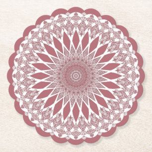 Pink Madder Tristyns Mandala Kartonnen Onderzetters