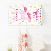 Pink Madical Day eerste Unicorn Verjaardagsster Spandoek (Insitu)